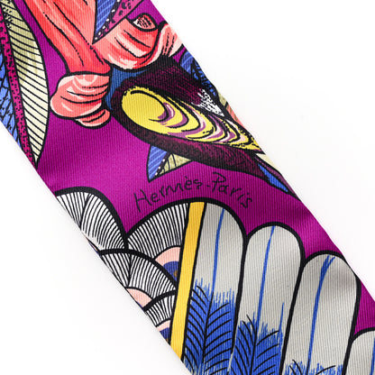 Hermes Silk Tree Of Song Twilly Fuchsia Bleu Rouge 3 of 5