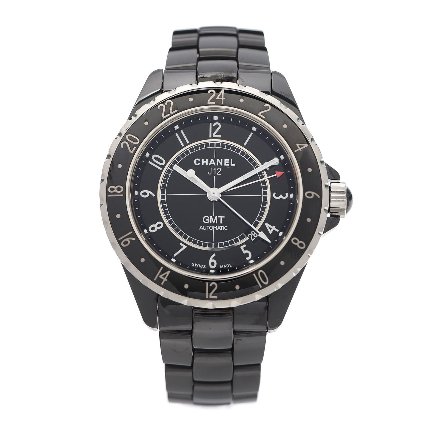 Stainless Steel Ceramic 41mm J12 GMT Automatic Watch Black