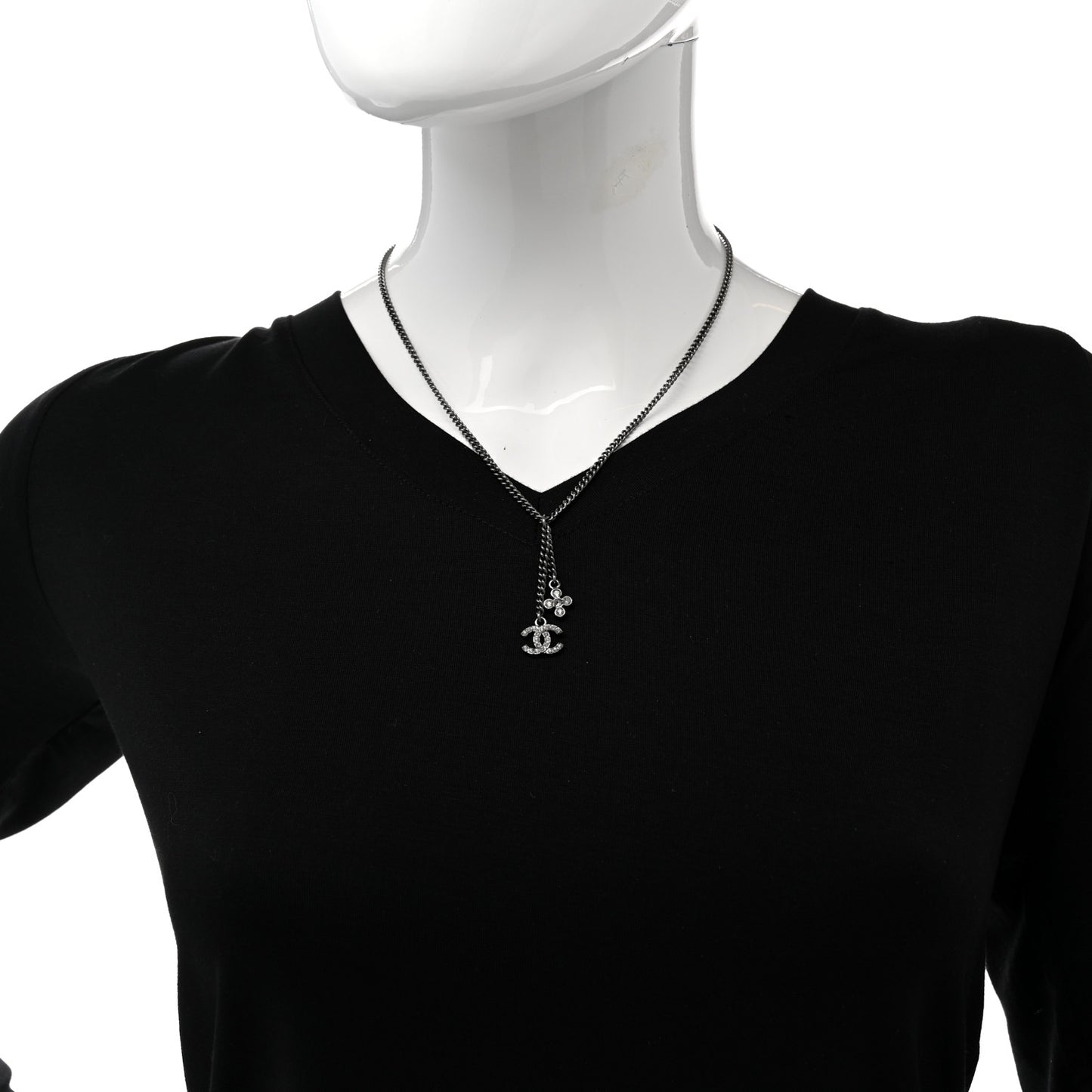 Ruthenium Crystal CC Charm Necklace