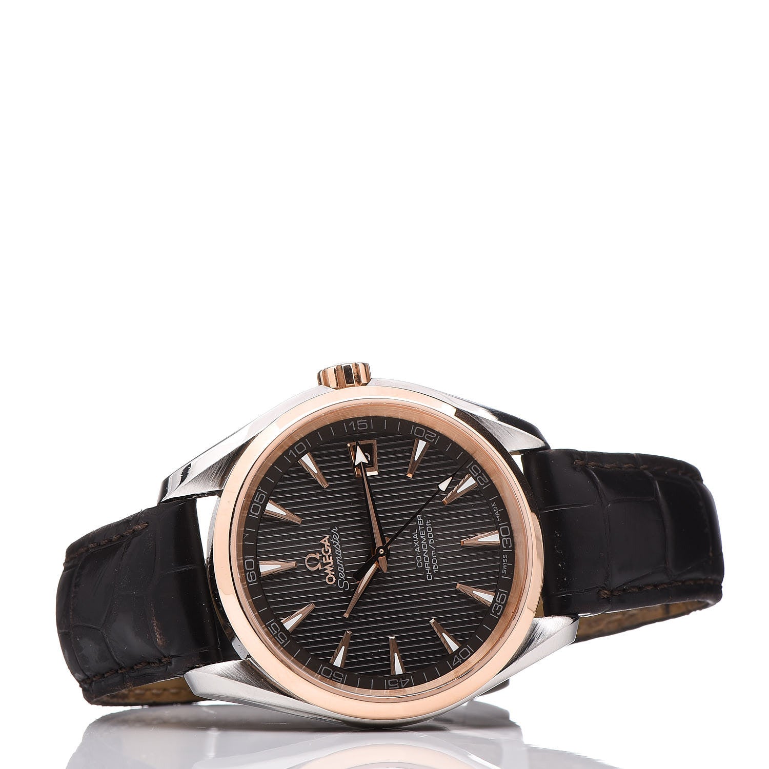 Omega Stainless Steel 18K Red Gold Alligator 38mm Seamaster Aqua Terra 150M Automatic Watch Grey 231.23.39.21.06.001 3 of 12
