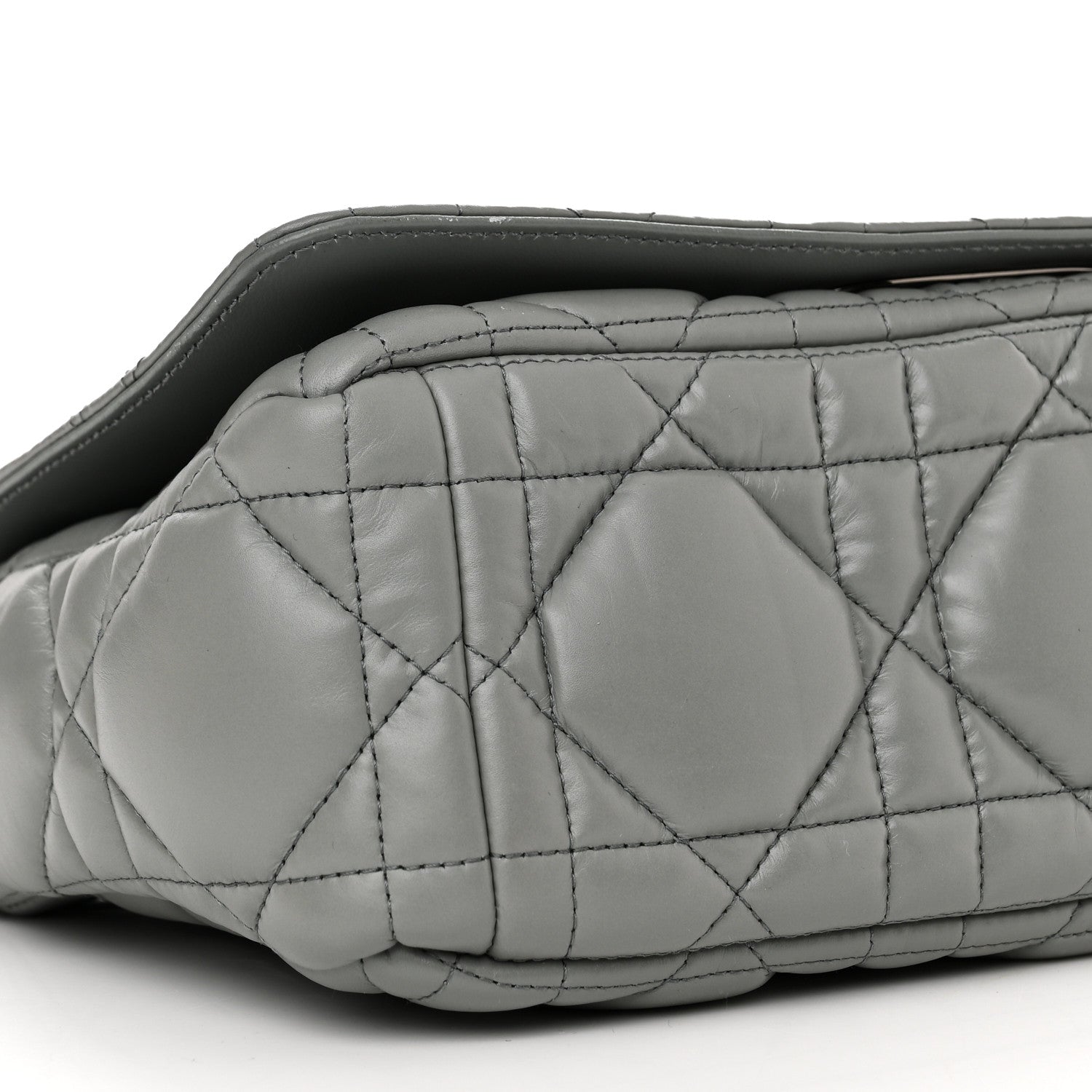 Christian Dior Calfskin Macrocannage Medium Caro Bag Iron Grey 9 of 10