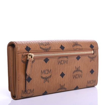 MCM Visetos Heritage Large Trifold Flap Wallet Cognac 3 of 6