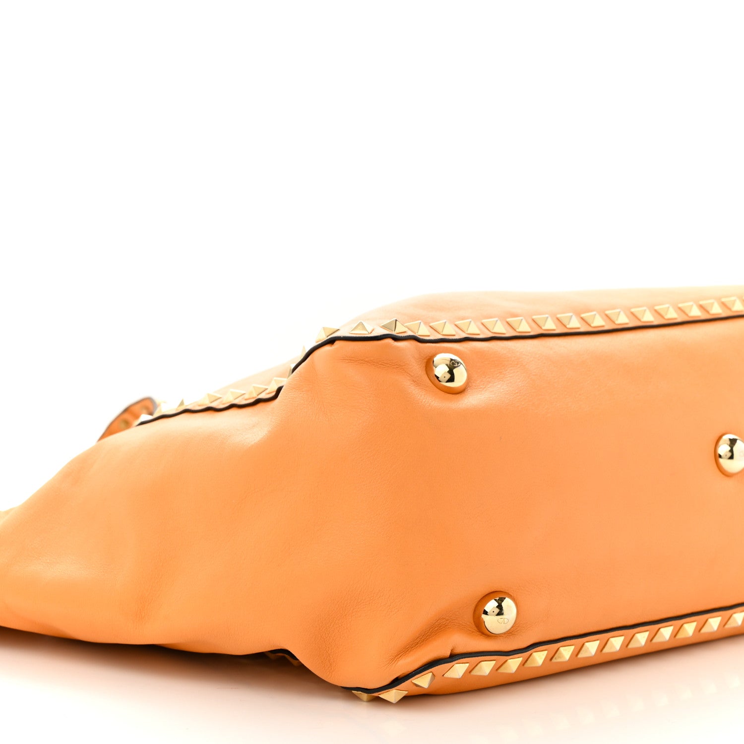 Valentino Garavani Vitello Medium Rockstud Tote Orange Fluo 8 of 13