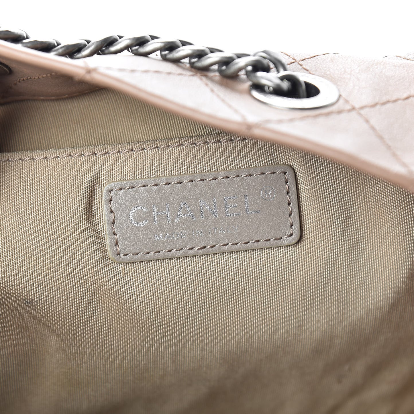 Calfskin Stitched Large Hobo Dark Beige