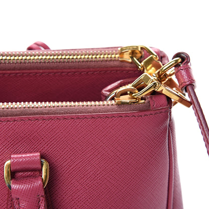 Prada Saffiano Small Galleria Double Zip Tote Fuxia 22 of 22