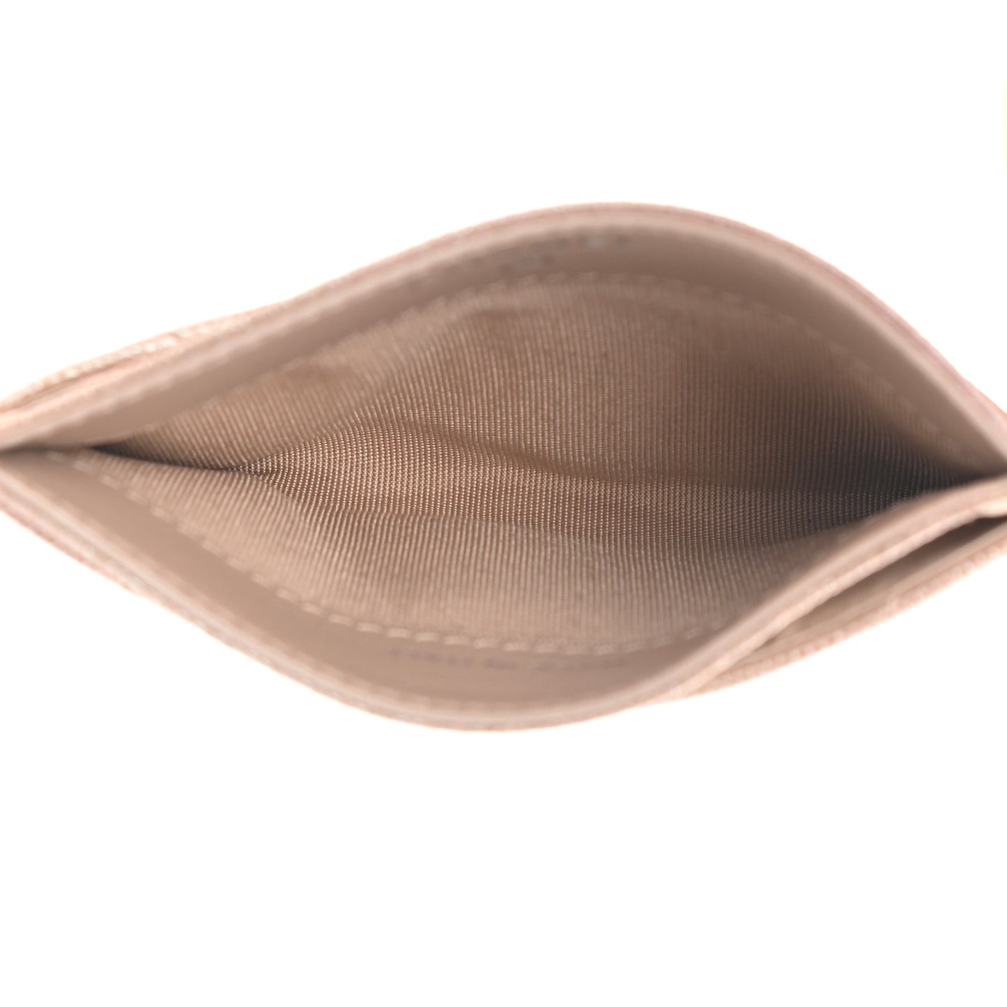 Metallic Caviar Chevron Quilted Card Holder Light Gold