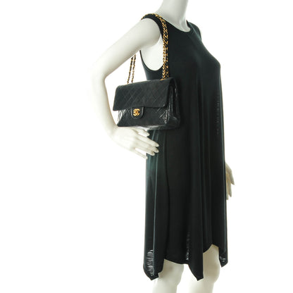 Chanel Lambskin Quilted Medium Double Flap Black 2 of 9