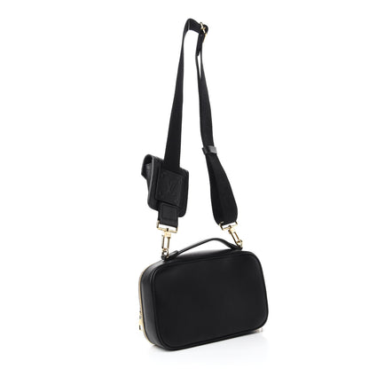 Louis Vuitton Calfskin Monogram Embossed Utility Crossbody Black 3 of 9