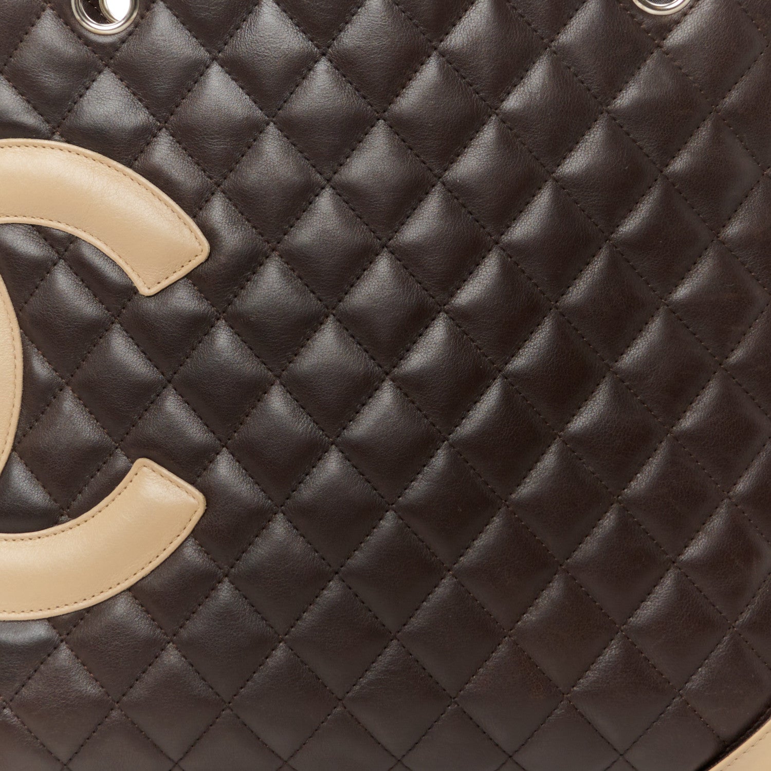 Chanel Calfskin Quilted Large Cambon Tote Brown Beige 8 of 10