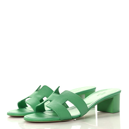 Hermes Epsom Oasis Sandals 39 Vert Pomme 3 of 9