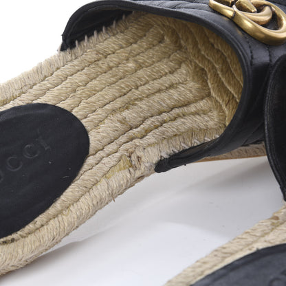 Gucci Nappa Matelasse GG Marmont Espadrille Slippers 37 Black 9 of 10