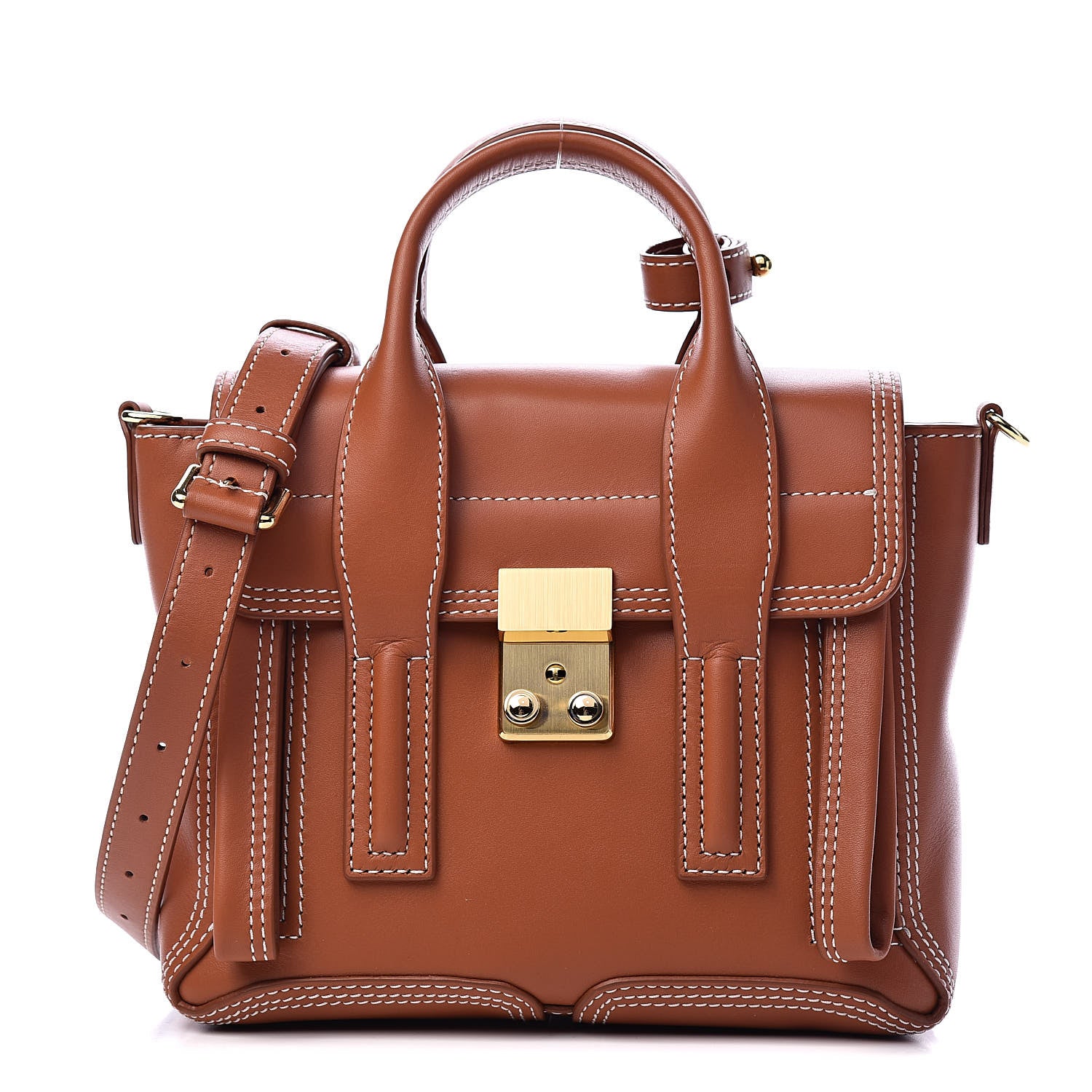 3.1 Phillip Lim 3.1 Calfskin Mini Pashli Satchel Brown 1 of 10