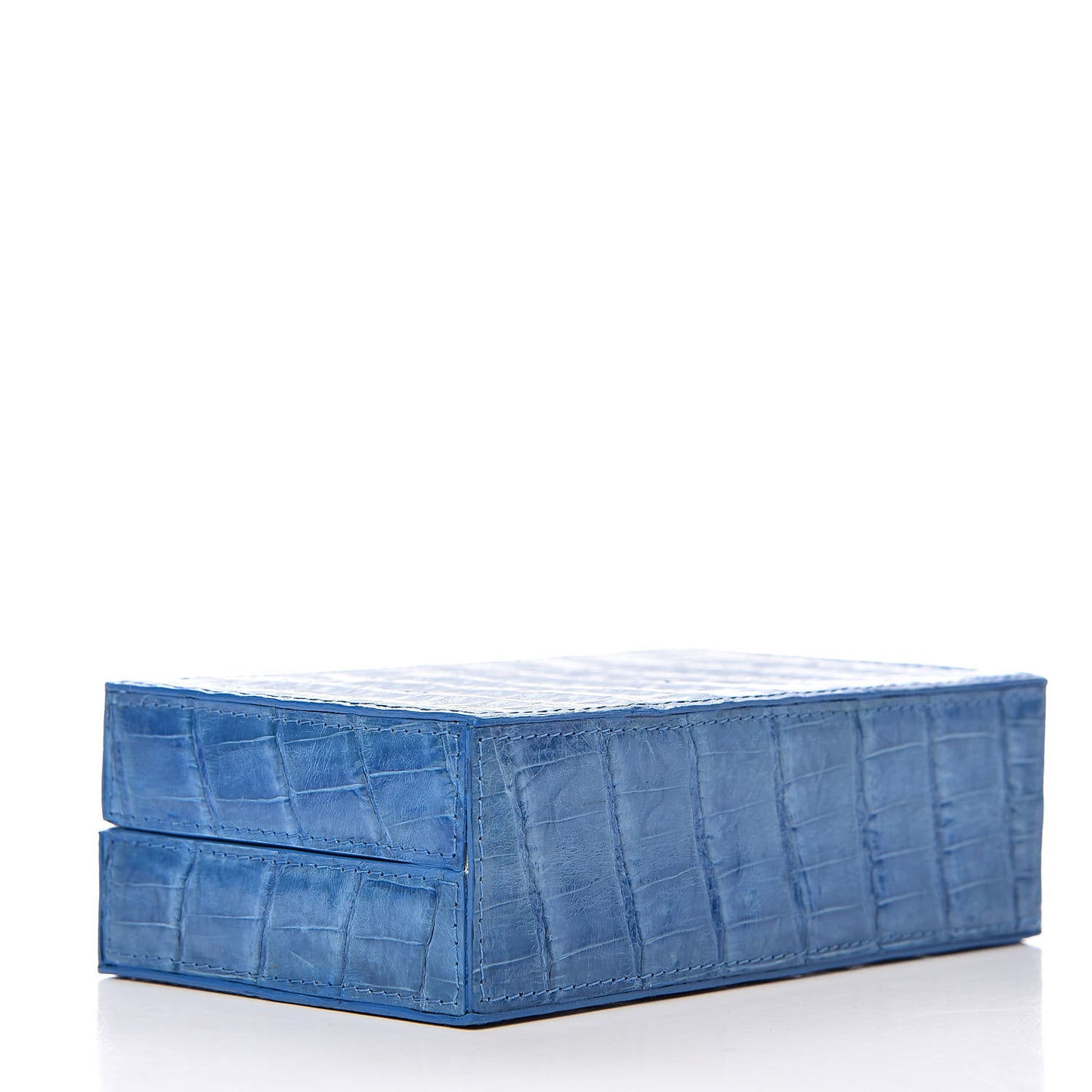 Crocodile Box Clutch Blue