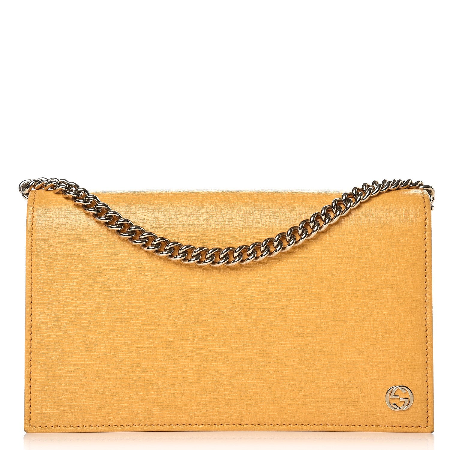 Gucci Textured Calfskin Medium Betty Chain Wallet Yellow 1 of 8