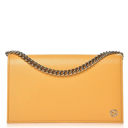 Gucci Textured Calfskin Medium Betty Chain Wallet Yellow 1 of 8