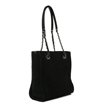 Chanel Lurex Boucle Mini Deauville Tote Black 3 of 16