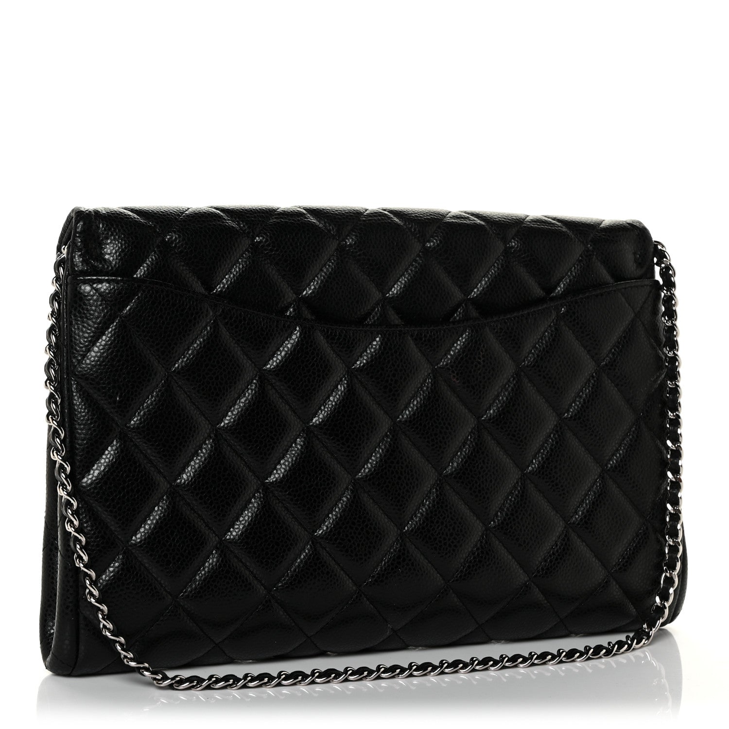 Chanel Caviar Quilted Clutch With Chain Flap Black 3 of 14