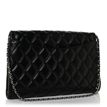 Chanel Caviar Quilted Clutch With Chain Flap Black 3 of 14
