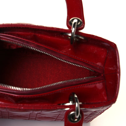 Christian Dior Patent Cannage Medium Lady Dior Red 5 of 13