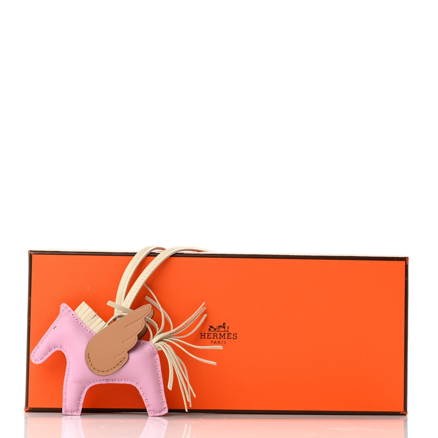 Hermes Milo Lambskin Grigri Rodeo Pegase Horse Bag Charm PM Mauve Sylvestre Craie Chai 6 of 6
