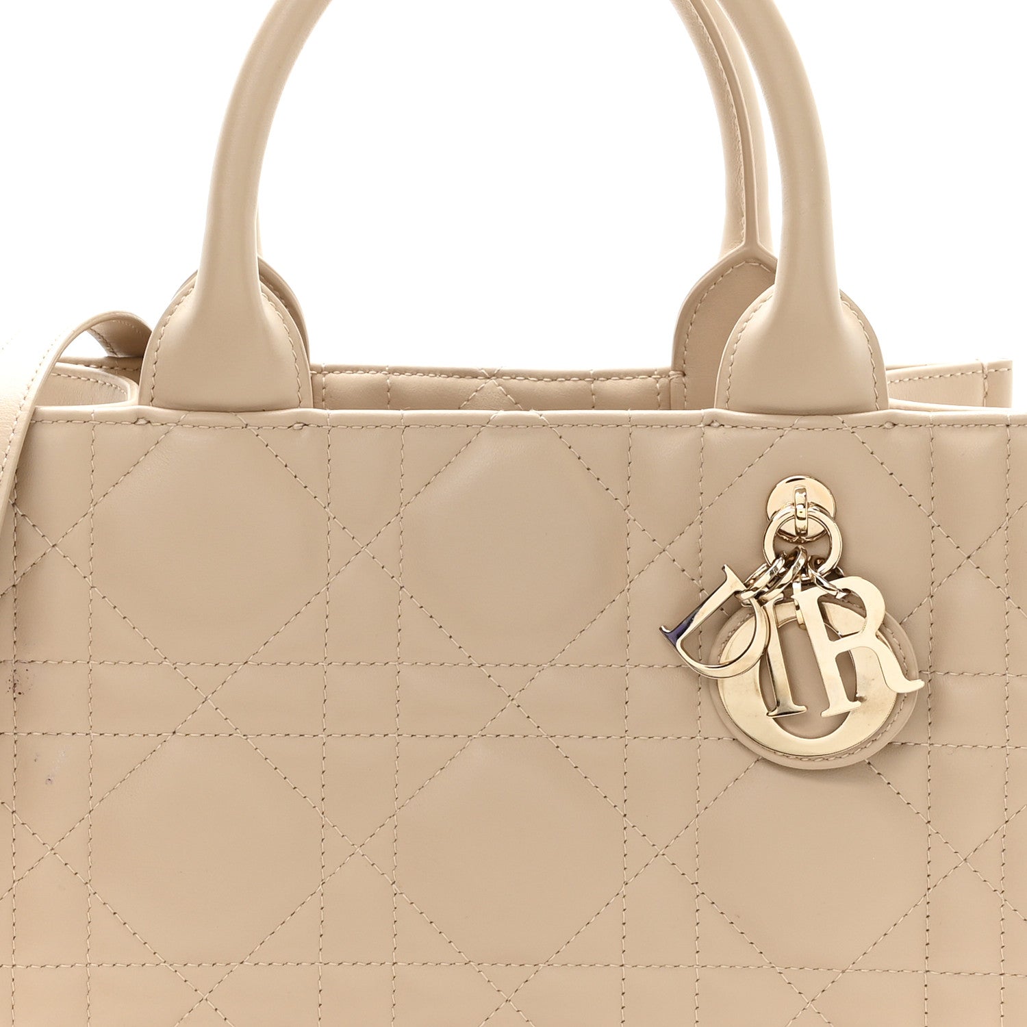 Christian Dior Calfskin Macrocannage Small Book Tote Taupe 8 of 11