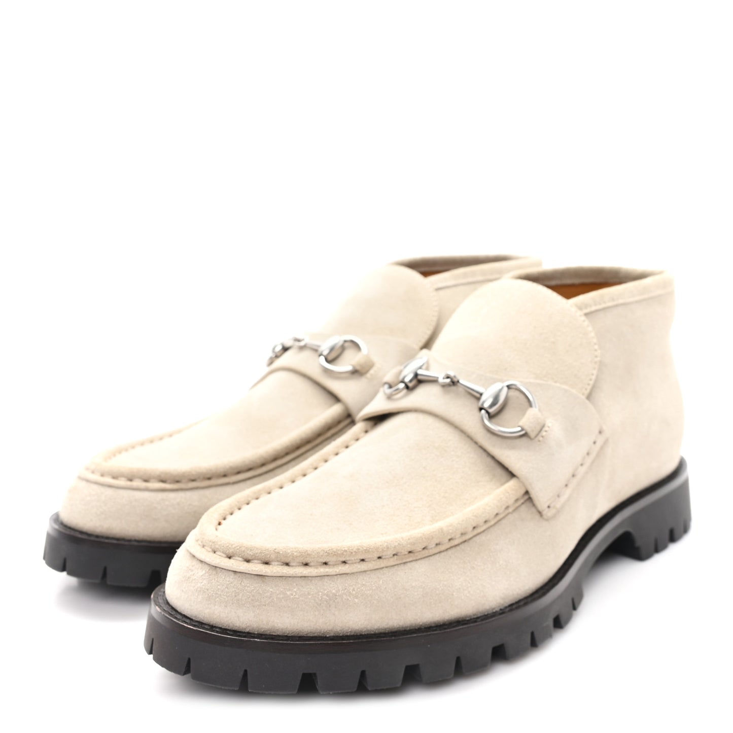 Suede Mens Horsebit Ankle Boots 8.5 Beige