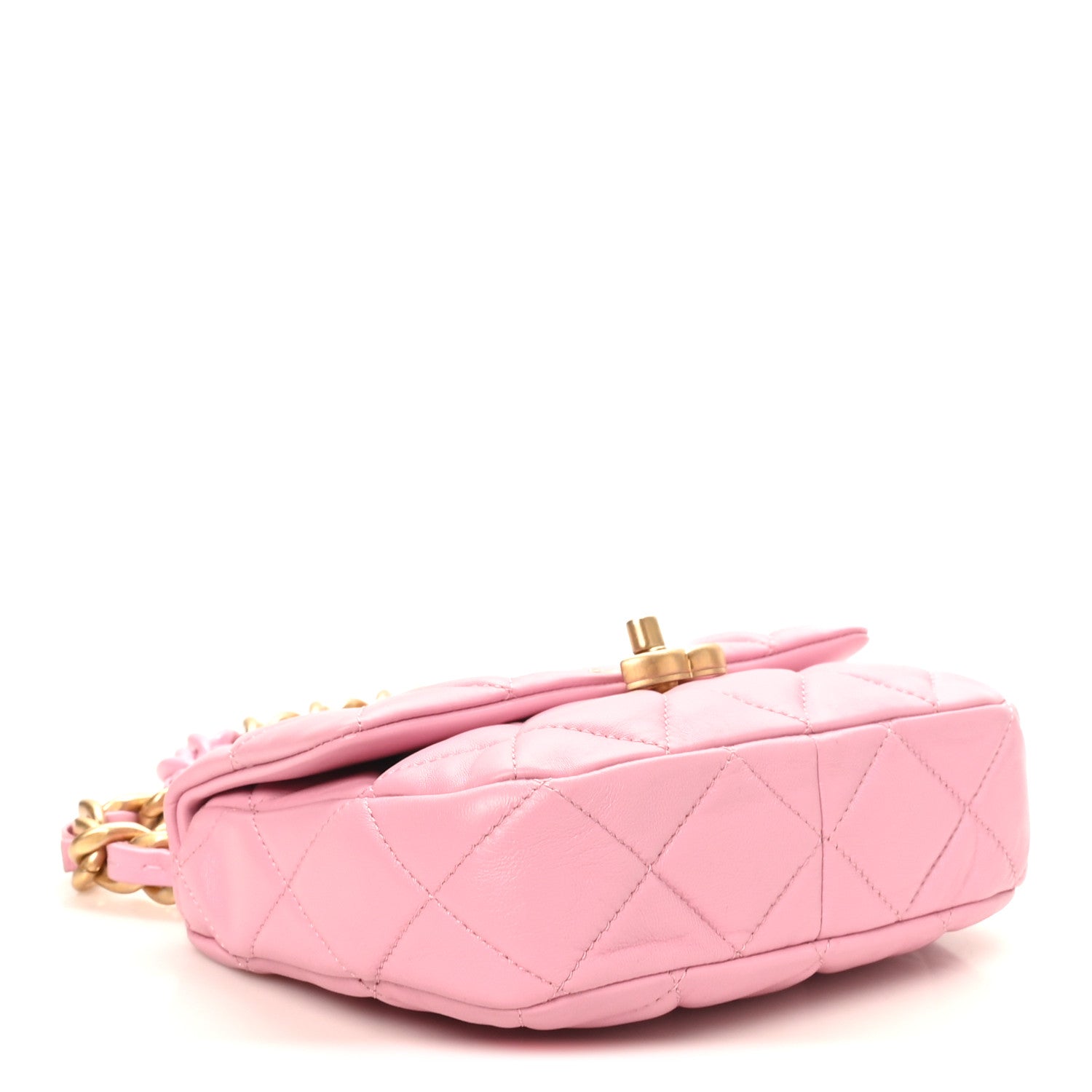 Chanel Lambskin Quilted Mini Lacquered Chain Flap Pink 4 of 10