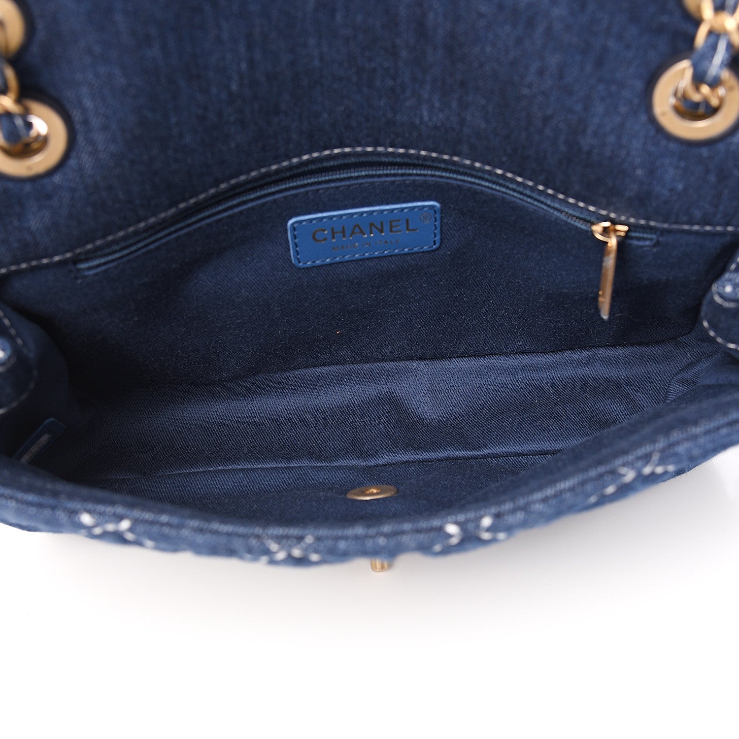 Chanel Denim Quilted Medium Denim Trip Single Flap Blue 4 of 8