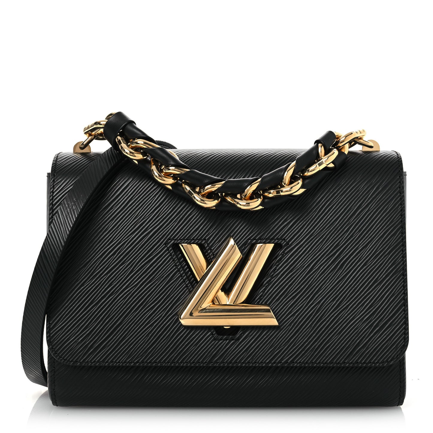 Epi Twist Braided Strap Shoulder Bag MM Black