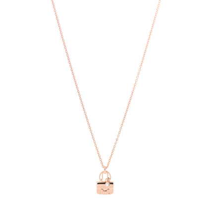 Hermes 18K Rose Gold Diamond Constance Amulettes Charm Pendant Necklace 1 of 6