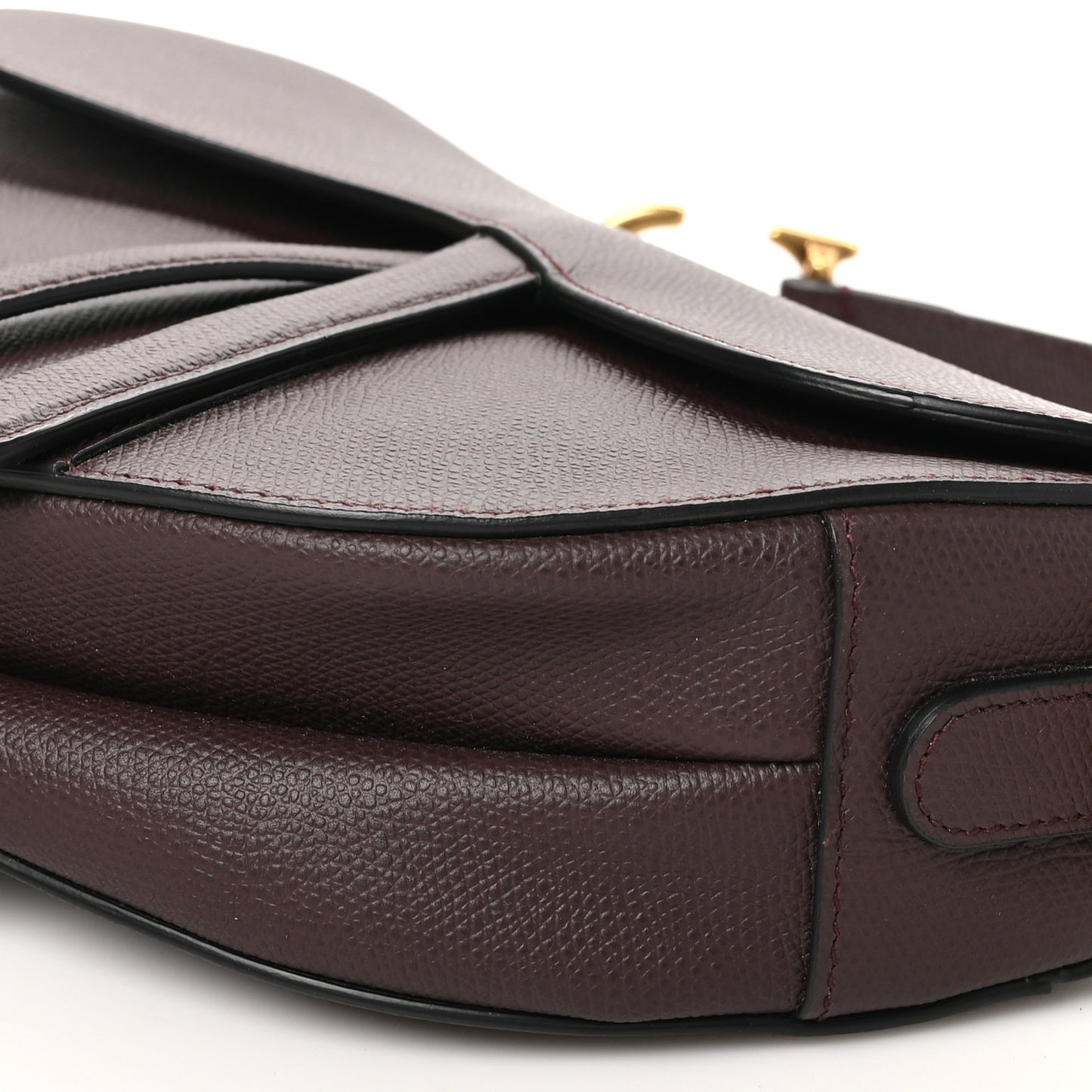 Grained Calfskin Saddle Bag  Burgundy
