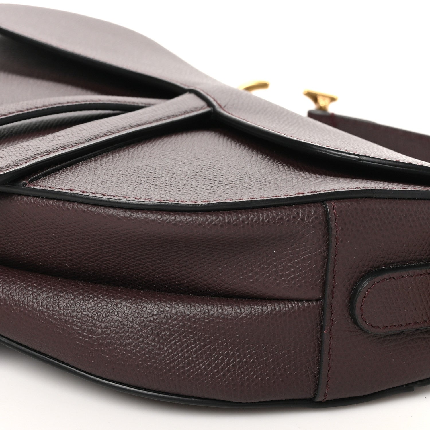 Christian Dior Grained Calfskin Saddle Bag  Burgundy 10 of 10