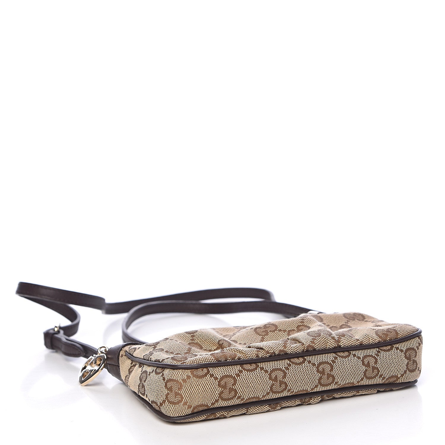 Gucci Monogram GG Heart Charm Crossbody Pochette Brown 4 of 10