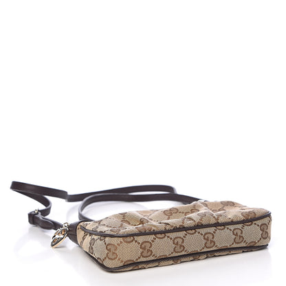 Gucci Monogram GG Heart Charm Crossbody Pochette Brown 4 of 10