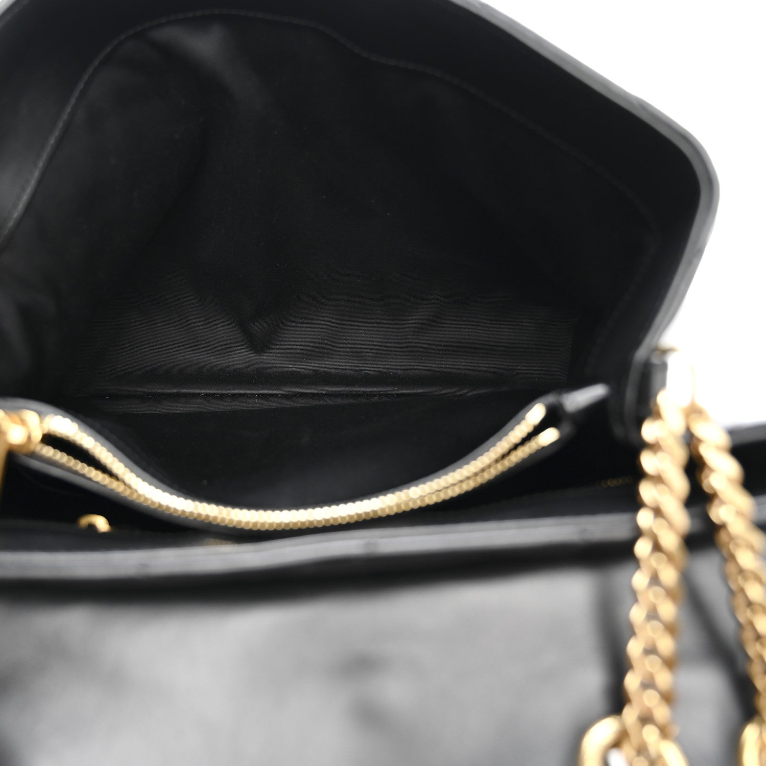 Saint Laurent Calfskin Y Quilted Monogram Medium Loulou Chain Satchel Black 5 of 12