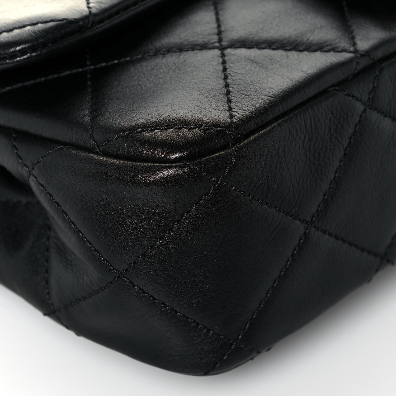 Chanel Calfskin Quilted Mini Rectangular Crystal Pearls Chain Flap Black 9 of 13