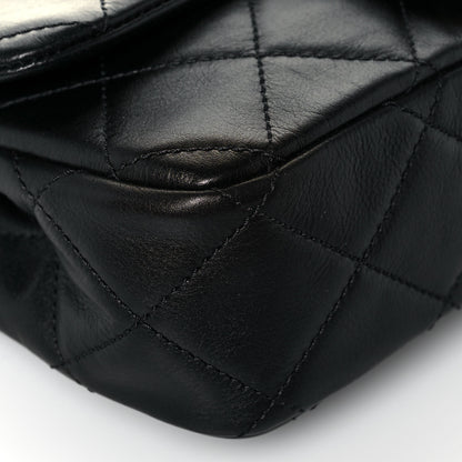 Chanel Calfskin Quilted Mini Rectangular Crystal Pearls Chain Flap Black 9 of 13