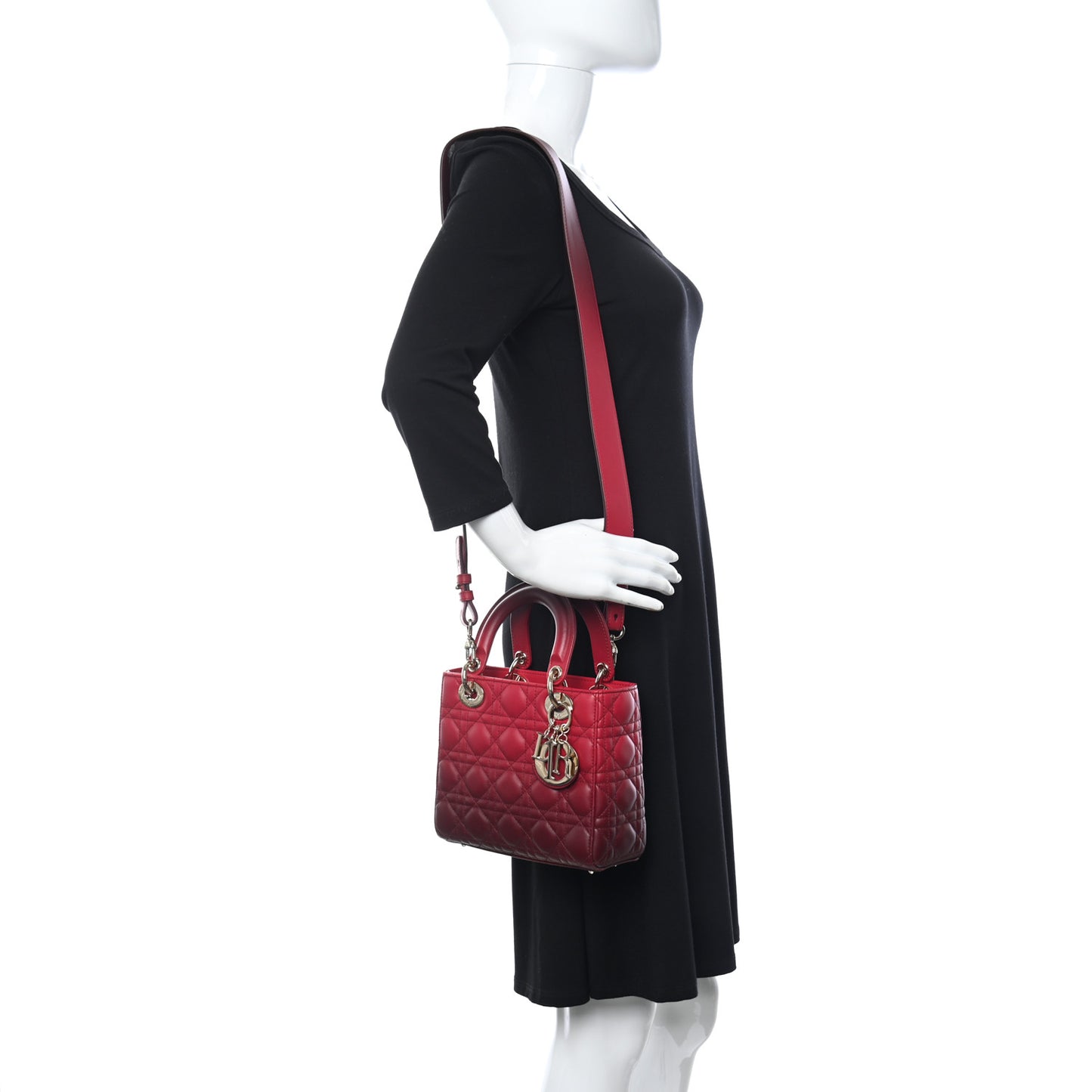 Lambskin Cannage Gradient Small My ABCDior Lady Dior Red