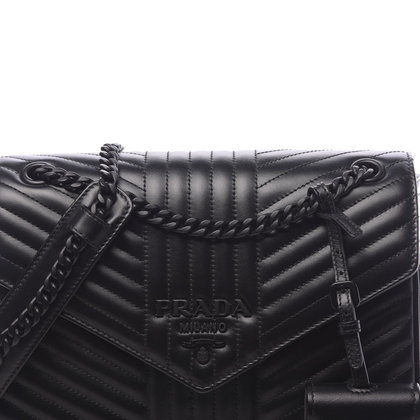 Soft Calf Impunture Diagramme Flap Black