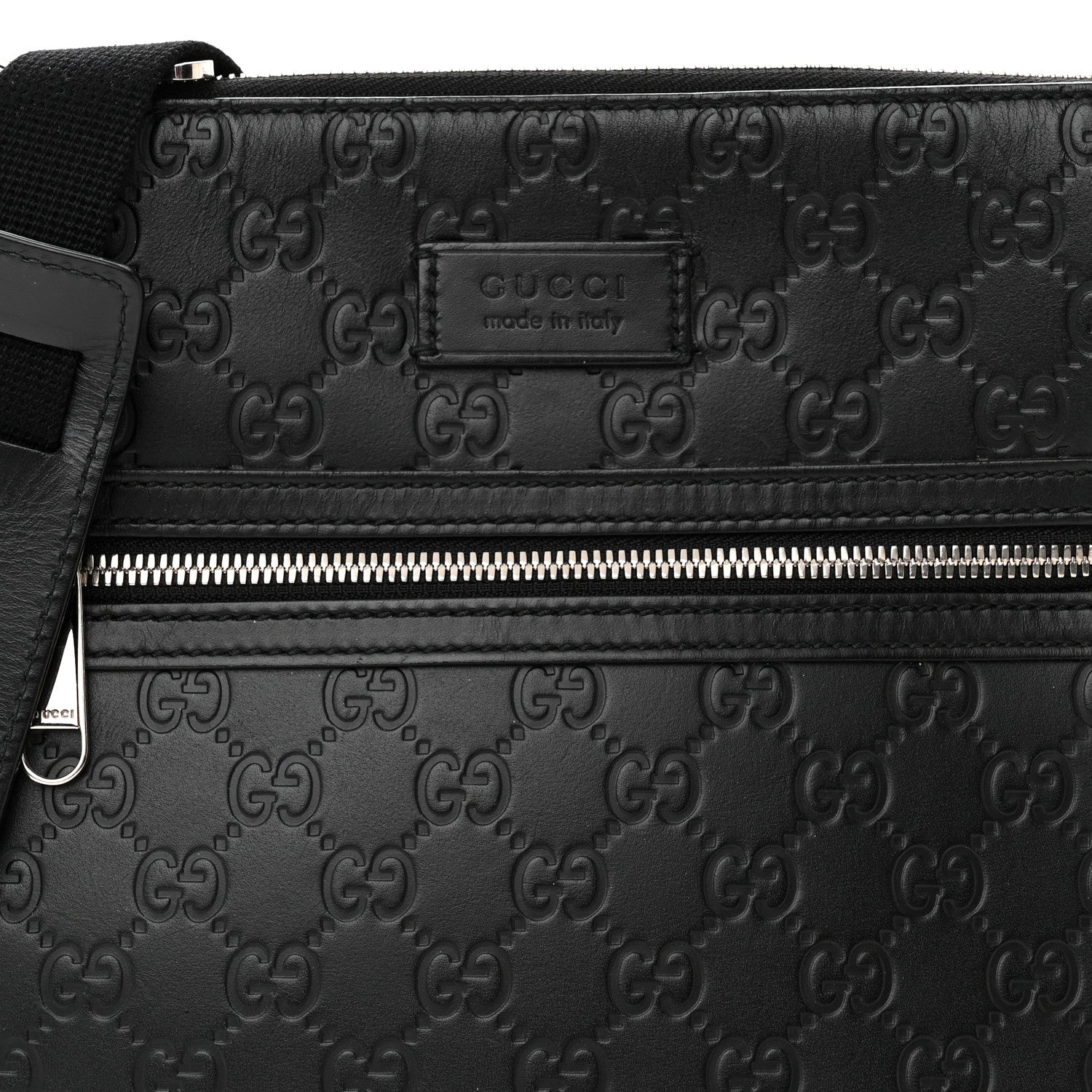 Gucci Guccissima Signature Small Messenger Bag Black 9 of 12