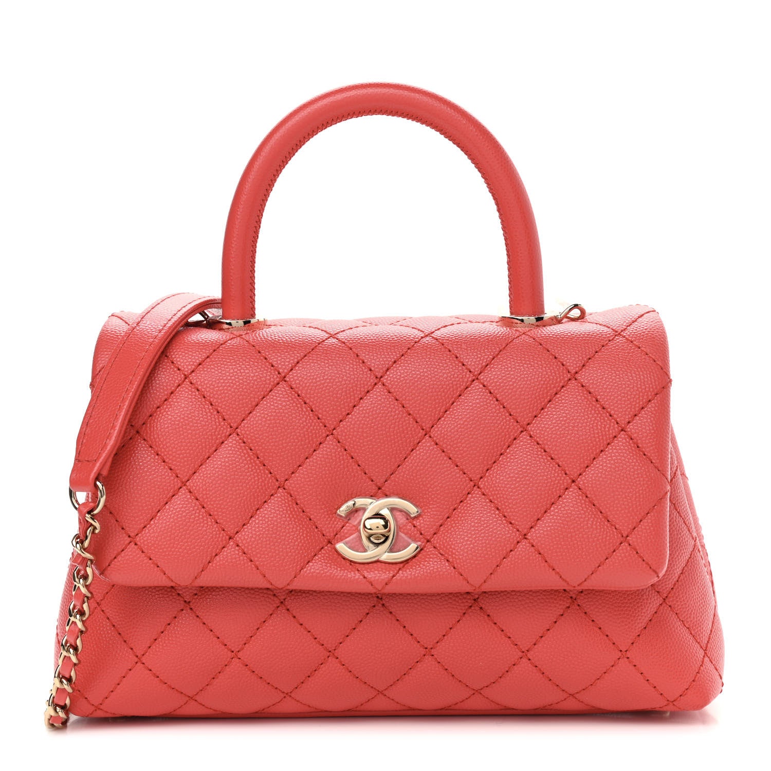 Chanel Caviar Quilted Mini Coco Handle Flap Red 1 of 10