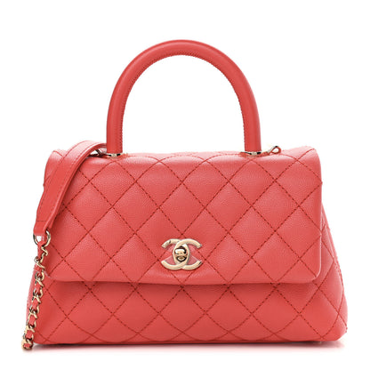 Chanel Caviar Quilted Mini Coco Handle Flap Red 1 of 10