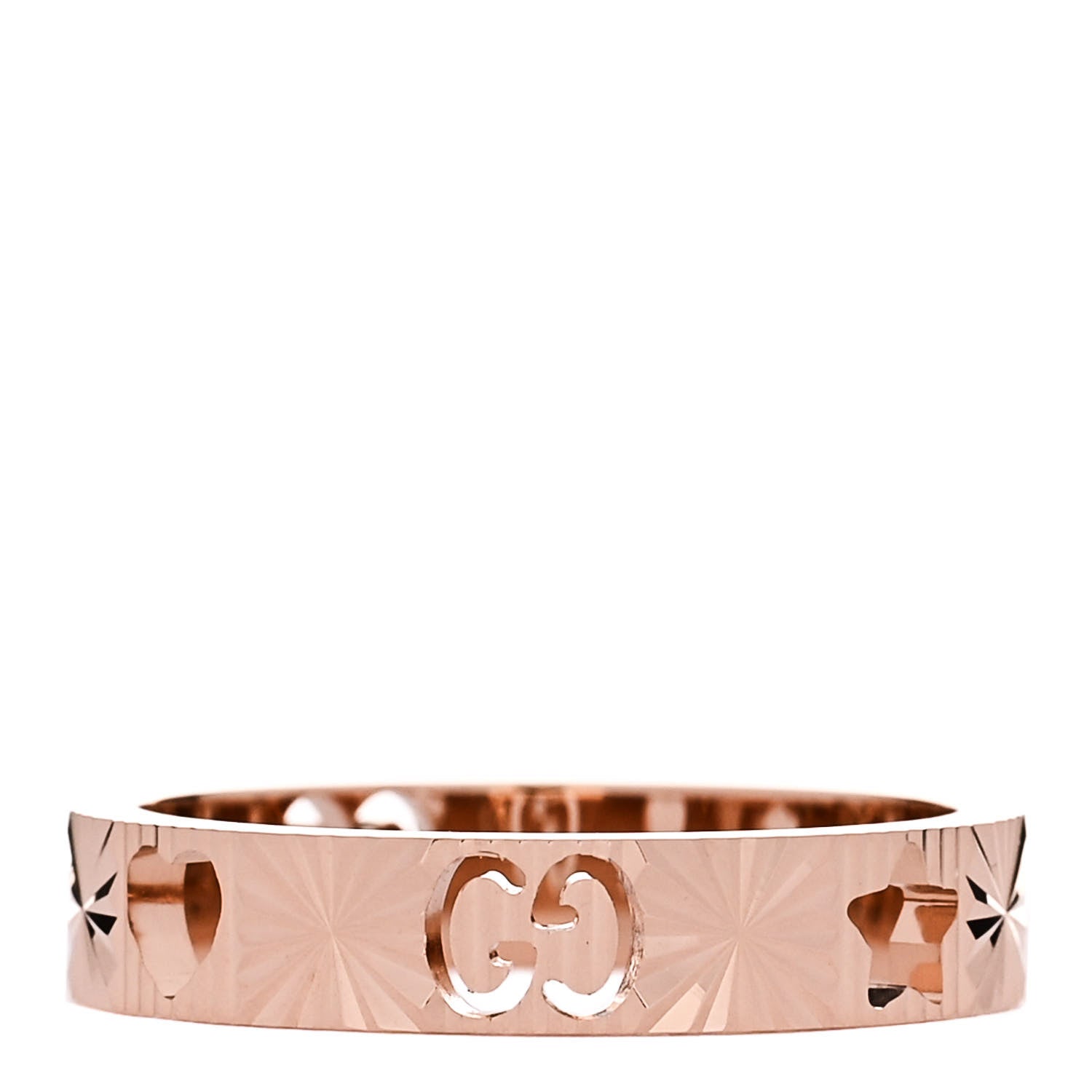 Gucci 18K Rose Gold Icon Stars Band Ring 53 6.25 1 of 6