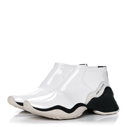 Fendi Vernice High-Tech Womens FFluid Zip Up Sneakers 38 White Black 3 of 10