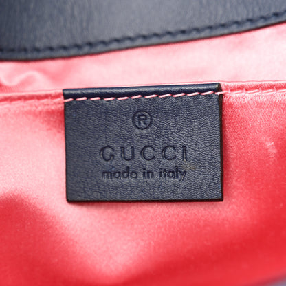 Gucci Denim Matelasse Pearl Studded Mini GG Marmont Shoulder Bag Blue 7 of 11