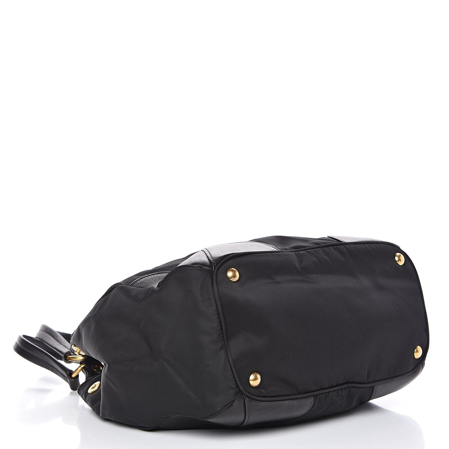 Prada Tessuto Nylon Soft Calfskin Tote Black 4 of 10