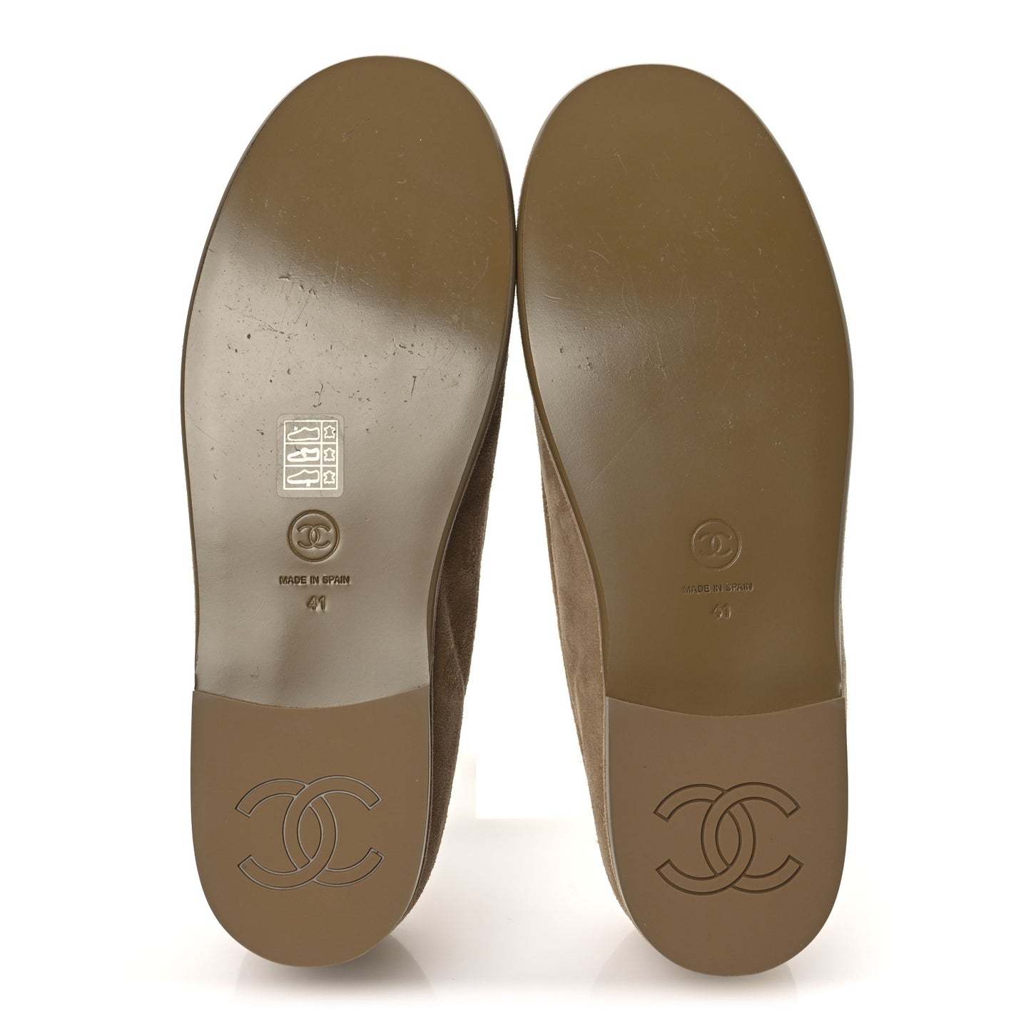 Suede Calfskin CC Loafers 41 Dark Beige