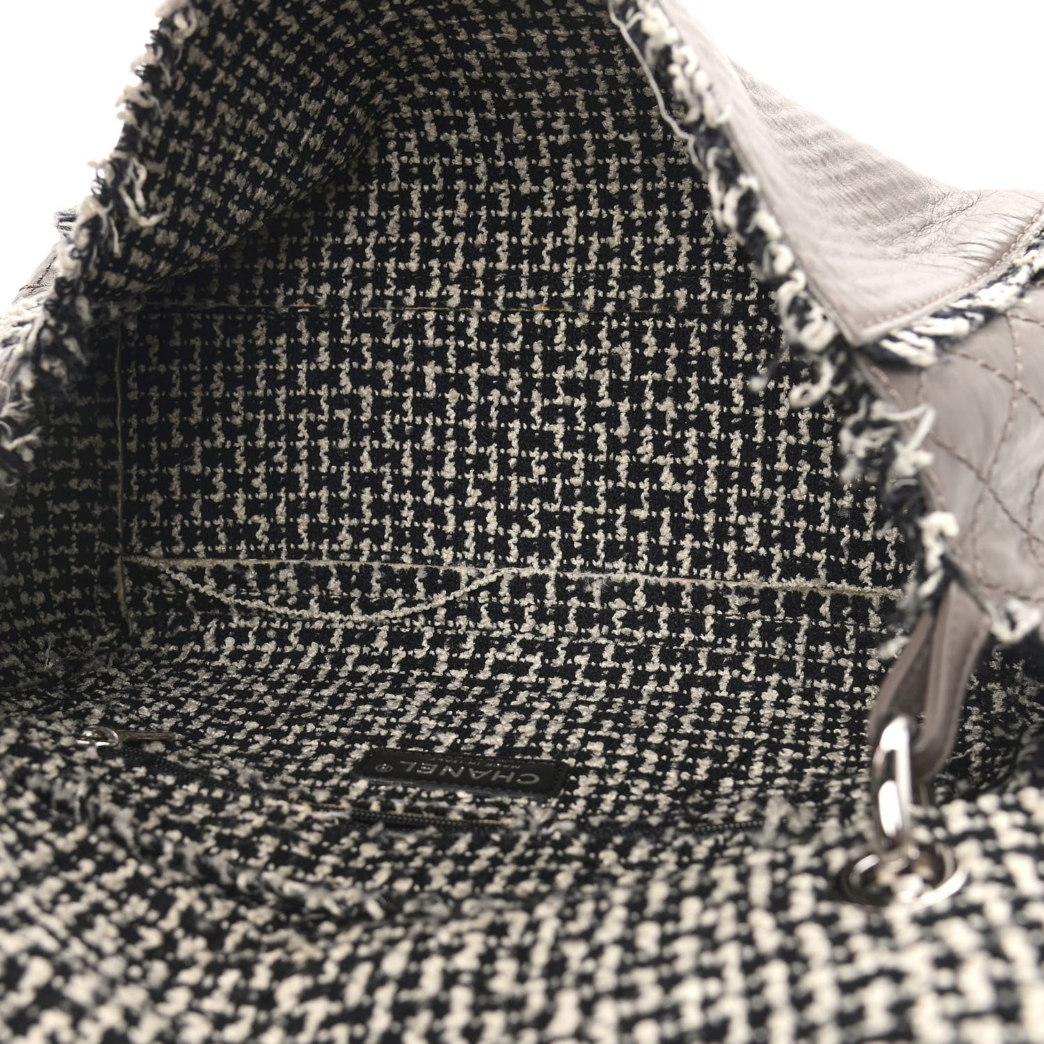 Chanel Tweed Calfskin Tweedy Single Flap Grey 4 of 12
