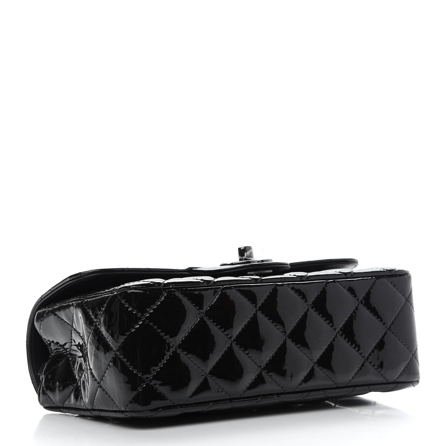 Chanel Patent Calfskin Quilted Mini Rectangular Flap So Black 3 of 8