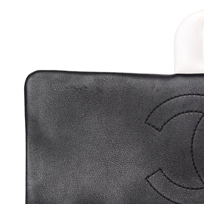 Chanel Lambskin Quilted Graphic Medium Flap White Black 12 of 14